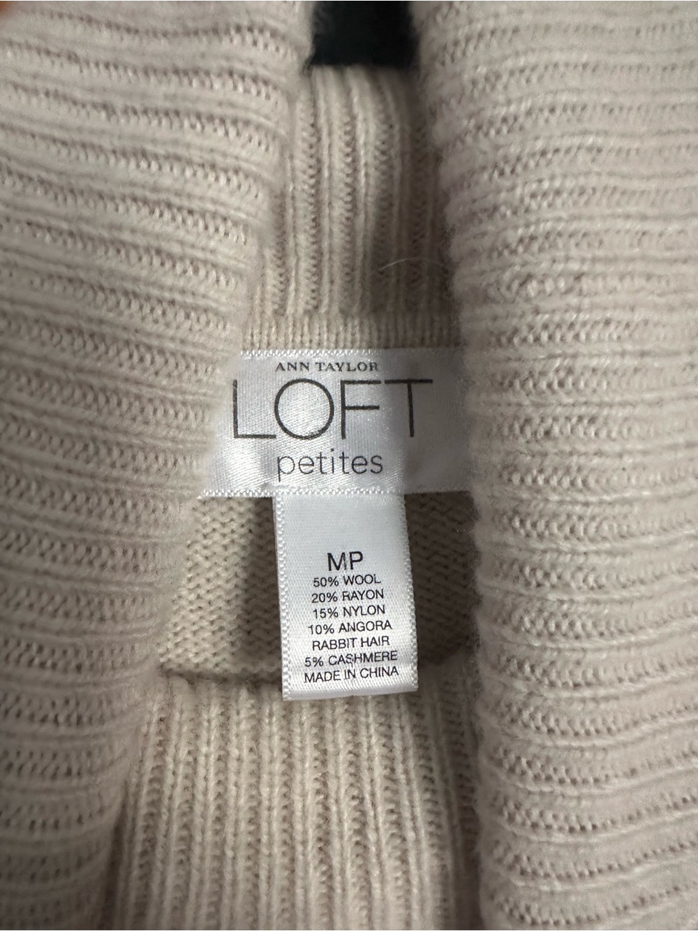 The Loft Embellished Cream Turtleneck Sweater - Picture 2 of 3